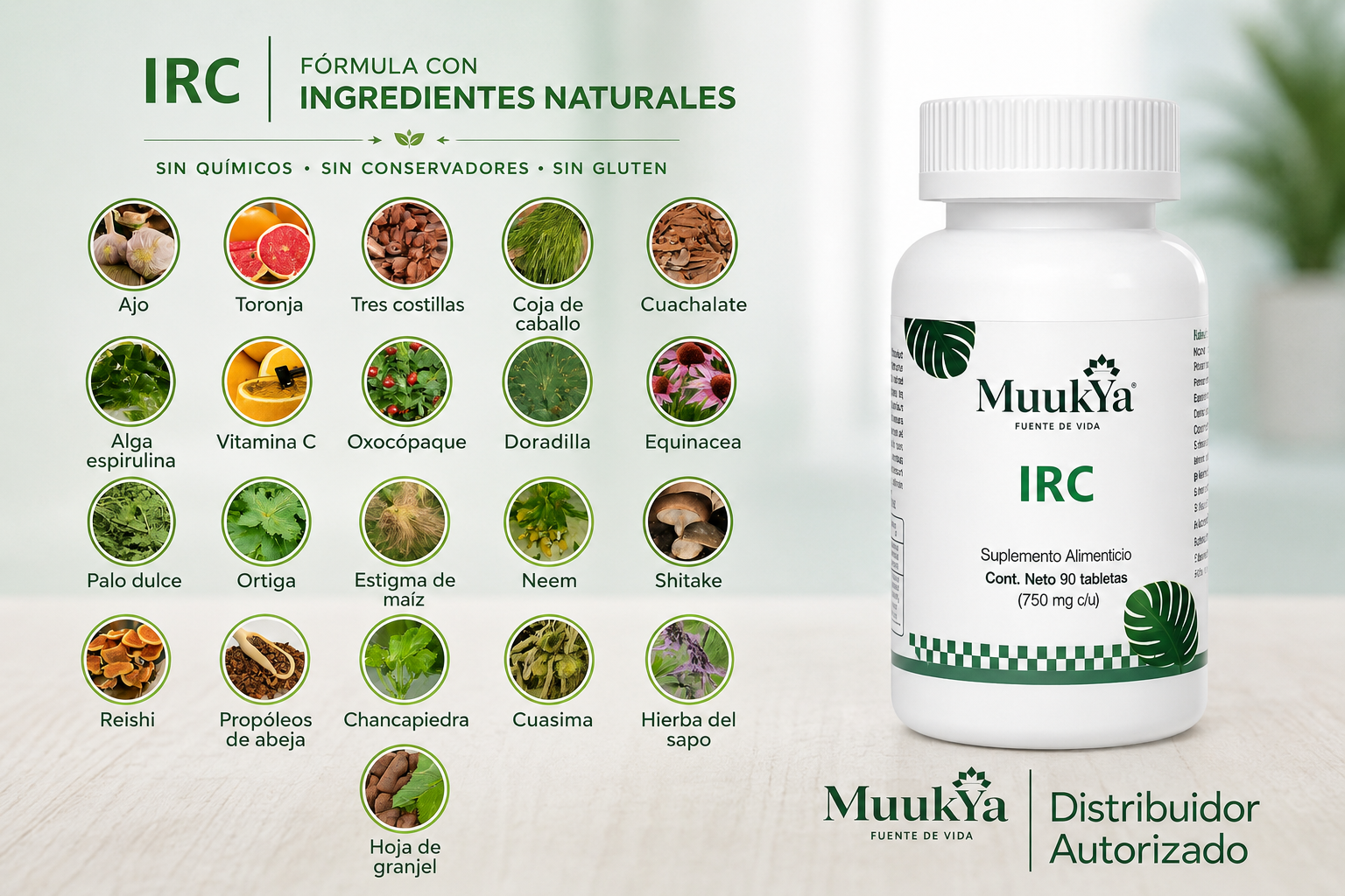 Ingredientes de origen natural de MuukYa IRC