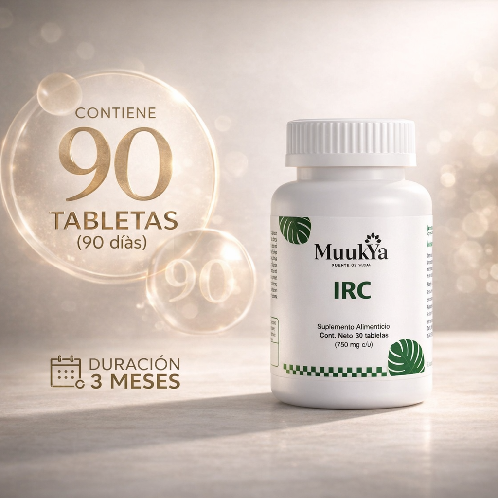 MuukYa IRC contiene 90 tabletas